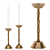 Vintage Brass Candlestick Set 3D model small image 3