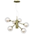 Elegant Gold Pendant with Glass Globe Shades 3D model small image 1