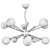 URSA Modern 10-Light Ceiling Pendant 3D model small image 2