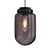 Sleek Oval Glass and Industrial Metal Pendant 3D model small image 3