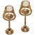 Vintage Brass Candle Holders Set 3D model small image 5