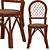 Wicker Rattan Wooden Dining Chair 3D model small image 2