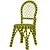Wicker Rattan Wooden Dining Chair 3D model small image 6