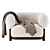 Azure Elegance: Olivie Stone Armchair 3D model small image 1