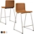 Modern Chrome Bar Stool: Bernhard 3D model small image 2