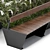 Modern Street Furniture Bench Set 3D model small image 2