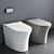 Wealwell Smart Toilet: One-Touch Automatic Ceramic Sensor 3D model small image 1