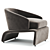 Sleek Modern HALLEY Armchair 3D model small image 1