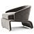 Sleek Modern HALLEY Armchair 3D model small image 2