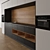 Sleek Black & White Wood Kitchen 3D model small image 2