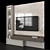 Modern TV Wall Set with 65" TV 3D model small image 3