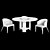 Halley Dining Set: Table & Isire Armchair 3D model small image 5