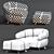 Luxury Leather Crossover Chair & Footrest 3D model small image 5