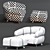 Luxury Leather Crossover Chair & Footrest 3D model small image 11