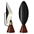 Sleek Metal and Wood Table Lamp 3D model small image 1