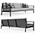 RH MARINO ALUMNUM SOFA 96: Sleek and Stylish 96-Inch Aluminum Sofa 3D model small image 1