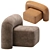 Luxurious MOSS Armchair: Velvet and Leather 3D model small image 5