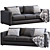Sophisticated Leather Sofa by IKEA 3D model small image 1