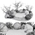 Snowy Lake Landscape Furniture - Set 3D model small image 6