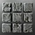 Vintage Stone Cube Panel 3D model small image 3