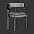 Elegant Ivory Dining Chair 3D model small image 2