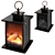 Rustic Flames: LED Fireplace 3D model small image 1