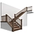 Classic Stucco-Wood Staircase 3D model small image 1
