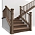 Classic Stucco-Wood Staircase 3D model small image 2