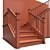 Classic Stucco-Wood Staircase 3D model small image 5