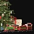 Christmas Tree with Toy Train: Festive Fun! 3D model small image 3