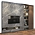 Sleek TV Wall Set | Customizable 3D model small image 3