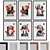 Modern Black and White Abstract Portrait Picture Frame Set 3D model small image 1