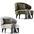 Elegant Aston Minotti Armchair 3D model small image 2