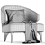 Elegant Aston Minotti Armchair 3D model small image 5