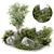 Outdoor Garden Set with Bushes and Trees 3D model small image 1