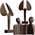 Artistic Metal and Wood Decor Sculpture 3D model small image 1