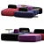 Elegant Pebble Sofa Set 3D model small image 1