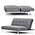 Sleek Modern Armless Sofa 3D model small image 1