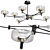 Sleek Black Sputnik Chandelier: Modern Aluminum Hanging Lamp 3D model small image 1