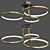 Modern LED Pendant: Metal Ring Shaped Lighting 3D model small image 1