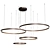 Modern Coffee Rings LED Chandelier 3D model small image 1