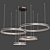 Modern Coffee Rings LED Chandelier 3D model small image 2
