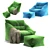 Cozy Comfort: Bean Bag Icon Milano 3D model small image 1