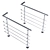 Sleek Stainless Steel Railing 3D model small image 2