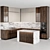 Customizable Modern Kitchen 3D model small image 1