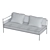 Sleek Outdoors Sofa in Hardwood 3D model small image 4