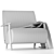 Sleek Beige Armchair - La Forma Marthan 3D model small image 3