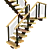 Title: Wooden P-Shaped Staircase with Metal Frame 3D model small image 4