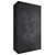 Modern Black Oak Wardrobe 3D model small image 1