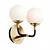 Modern Brass and Black Wall Sconce 3D model small image 1